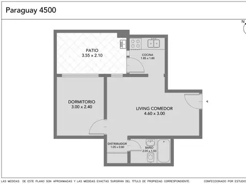 Departamento en Venta de 1 dormitorio