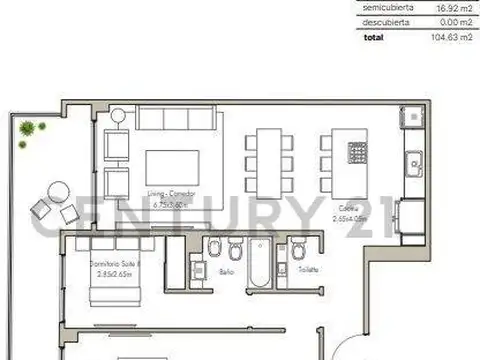 Departamento en Venta de 3 ambientes