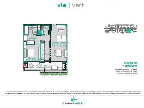 De la Huella 3400, Piso 1
