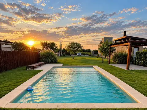 Lote en venta en Las Tardes con piscina y mejoras