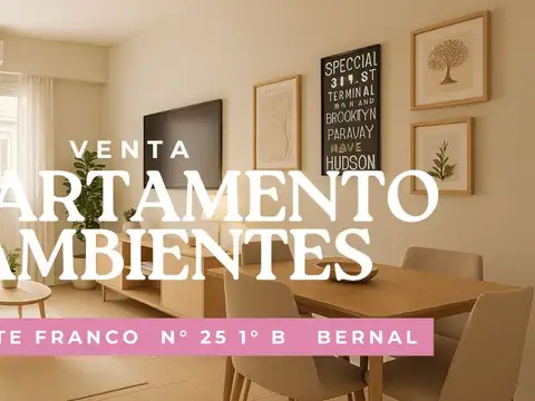 VENTA DEPARTAMENTO 2 AMBIENTES CON BALCON BERNAL