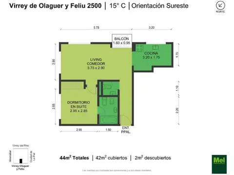 Virrey Olaguer Y Feliu 2500, Piso 15