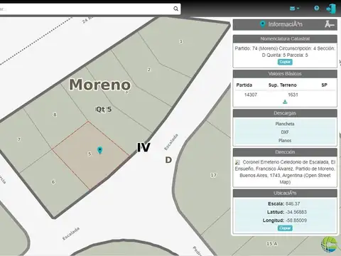 Terreno en Venta 77,88  mts Fondo