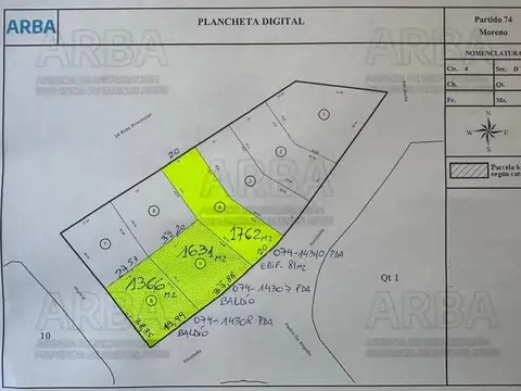 Fracción 4759 m2 en venta, Ruta 24 y Ruta 25. Moreno