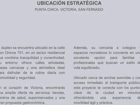 Depto Tipo Casa en Venta en Victoria, USD 335.000