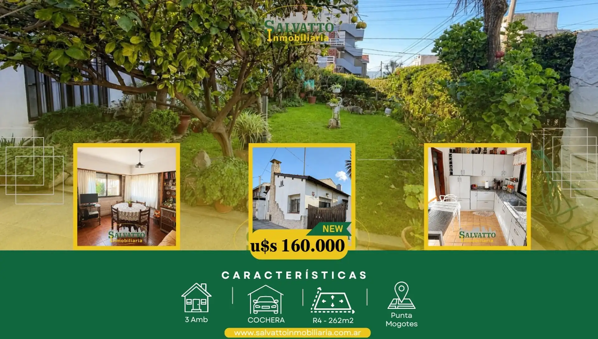 Chalet en esquina con vista al mar en Punta Mogotes