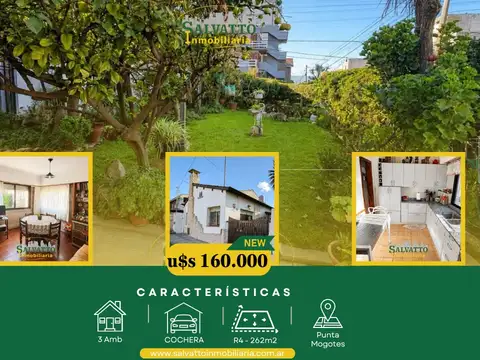 Chalet en esquina con vista al mar en Punta Mogotes