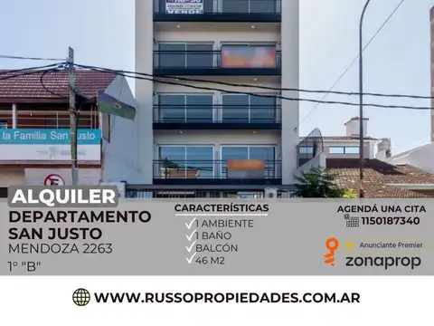 Venta Departamento 1 ambiente San Justo