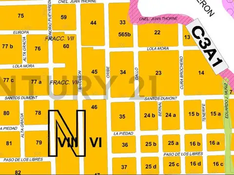 Terreno en Venta 57  mts Fondo
