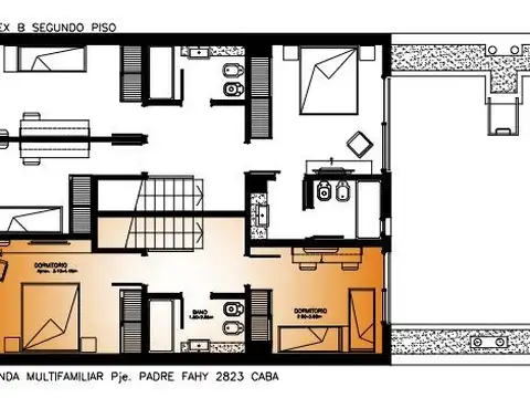 Depto Tipo Casa 3 ambientes con 2 baños