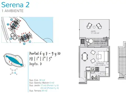 Departamento en Venta de 1 dormitorio