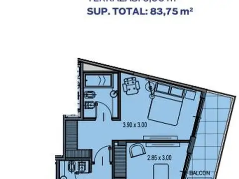 Departamento en Venta con 1 cocheras