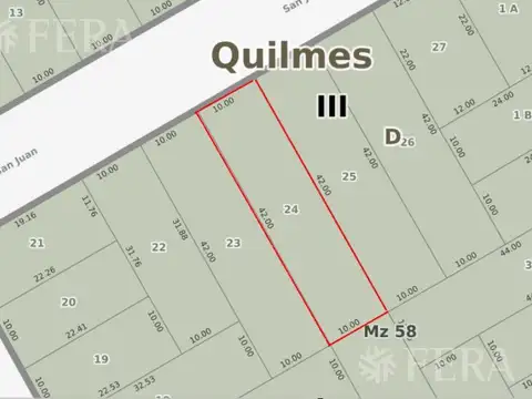 Terreno en Venta en Quilmes Oeste, USD 60.000