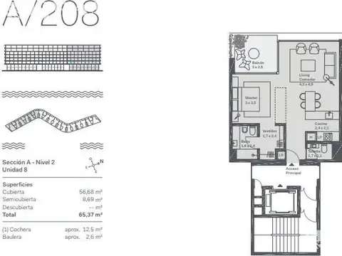 Departamento en Venta de 2 ambientes