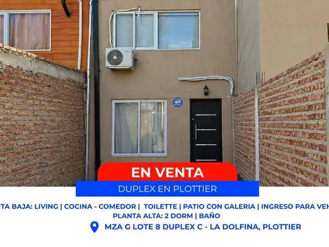 Duplex 2 dorm en venta - la dolfina, plottier