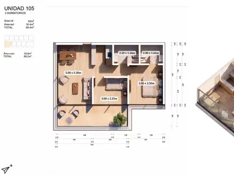 APARTAMENTO 2 DORMITORIOS EN VENTA PLAYA MANSA