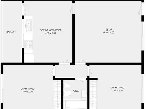 Departamento en Alquiler 44 años