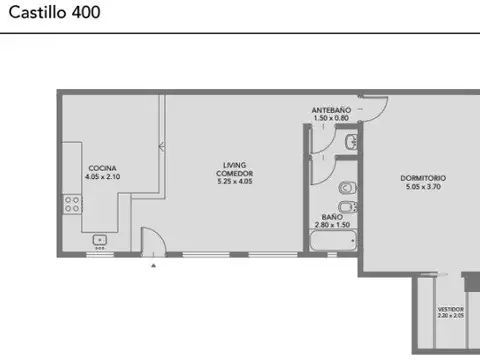 Departamento en Venta de 1 dormitorio