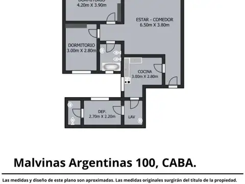 Departamento en Venta de 3 ambientes