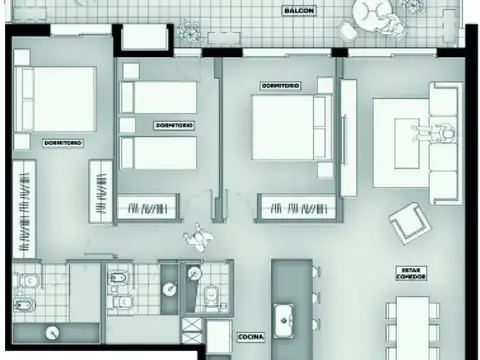 Departamento en Venta de 3 dormitorios