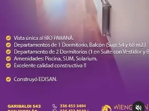 Departamento en Venta en San Nicolas de los Arroyos, Partido de San Nicolás