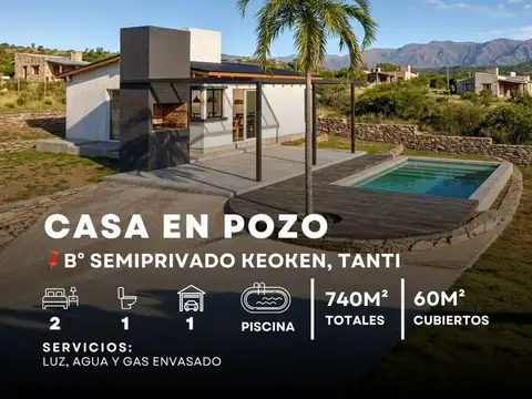 Venta En Pozo Casa De 2 Dormitorios Y Piscina A Estrenar En Barrio Keoken - Tanti
