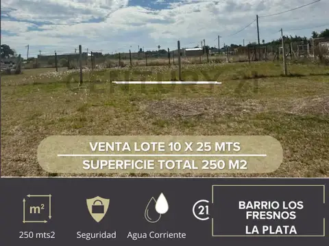 VENTA LOTE 250 M2 BARRIO LOS FRESNOS