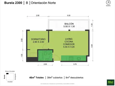 Departamento en Alquiler de 2 ambientes