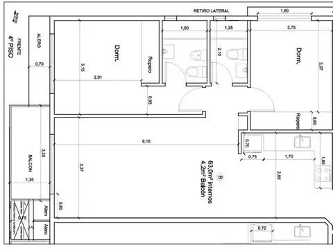 Departamento en Venta de 3 ambientes