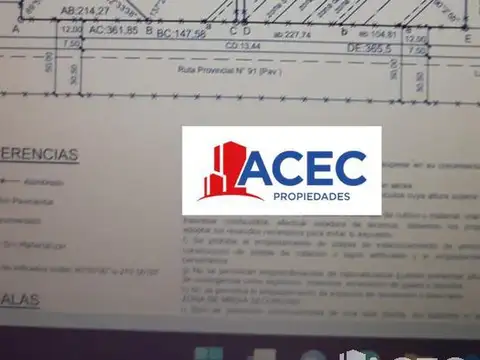 Venta - Campo de 3,4 has, sobre Ruta 91, Oliveros