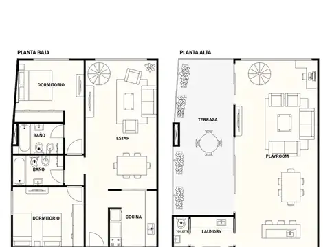 Departamento 3 ambientes con 2 baños