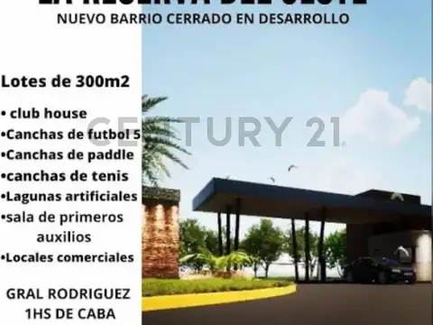 Venta De Lote De 300 M2 En Barrio La Reserva Del Oeste - General Rodriguez Primera Etapa