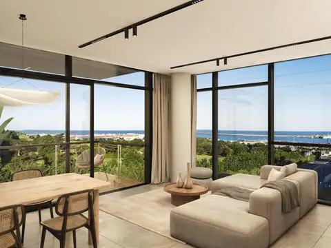 Departamento tres ambientes con excelentes vistas al Golf y al mar