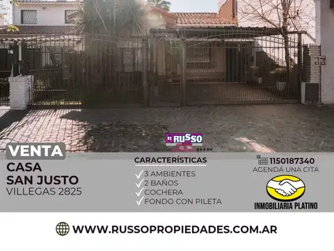 Venta casa 4 ambientes San Justo