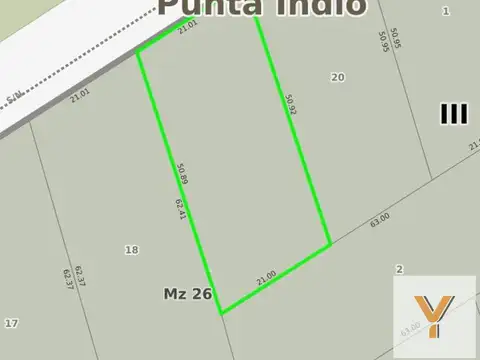 Terreno en Venta 50  mts Fondo