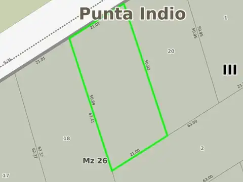 Terreno en Venta 50  mts Fondo