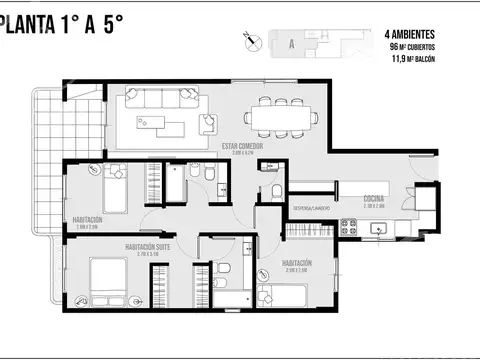 Departamento en Venta con 1 cocheras