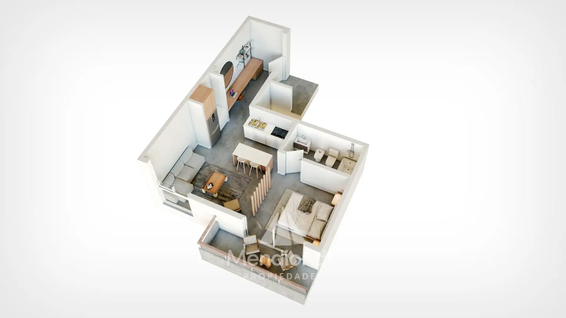 Depto tipo Studio de 45m2 - Monoambiente con Balcón Zona Güemes Aldrey