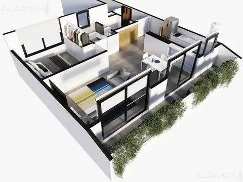 Departamento 2 ambientes con 1 baño