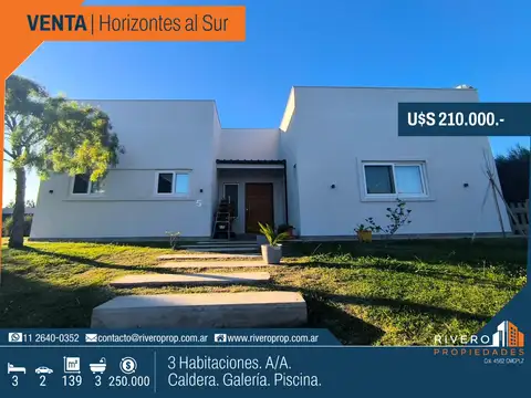 Casa en Venta - 3 habitaciones - Piscina - Horizontes al Sur