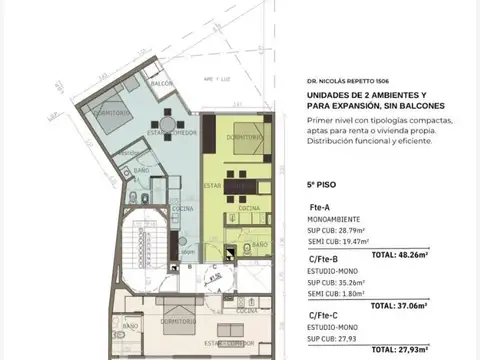 Venta Monoambiente en Construccion