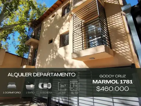 Departamento en alquiler c/ cochera en Godoy Cruz