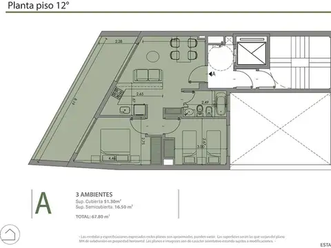 DEPARTAMENTO DE 3 AMBIENTES  EN VENTA ALMAGRO