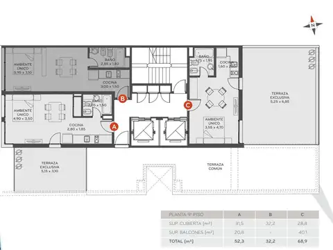 Departamento en Venta de Monoambiente