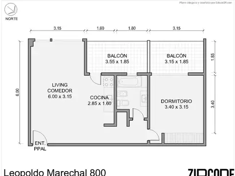 Departamento en Alquiler en Caballito, USD 1.000