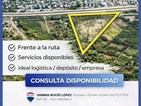 Alquiler terreno frente de ruta en Barda del Medio