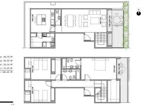 Departamento 4 ambientes con 2 baños