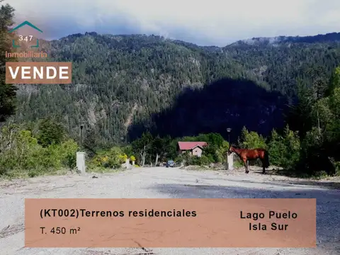 (KT002) Lago Puelo, Loteo Fillol lotes de 450mts2, Isla Sur
