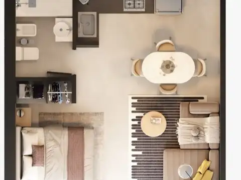 Departamento Monoambiente con 1 baño