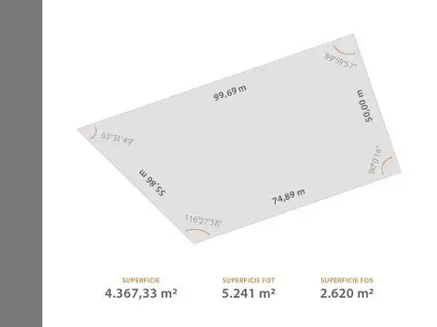 Terreno en Venta de 4367,0 m2